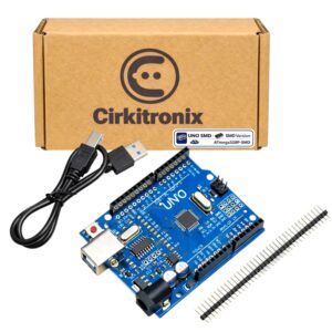 UNO R3 SMD Board – Arduino Compatible Development Board with ATmega328P | USB Cable Included | Ideal for Robotics, STEM & DIY Projects